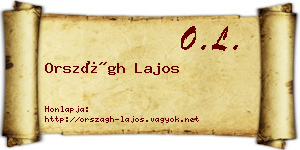 Országh Lajos névjegykártya