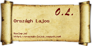 Országh Lajos névjegykártya